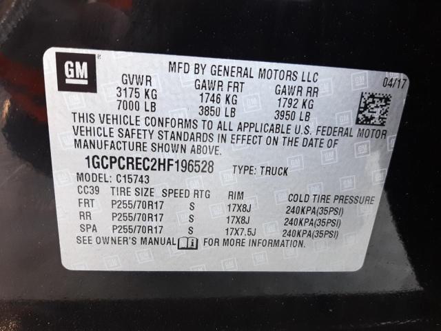 Photo 10 from auction – 2017 CHEVROLET silverado with VIN 1GCPCREC2HF196528