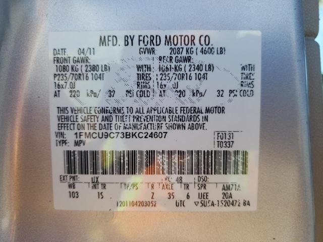 Photo 10 from auction – 2011 FORD ESCAPE XLS with VIN 1FMCU9C73BKC24607
