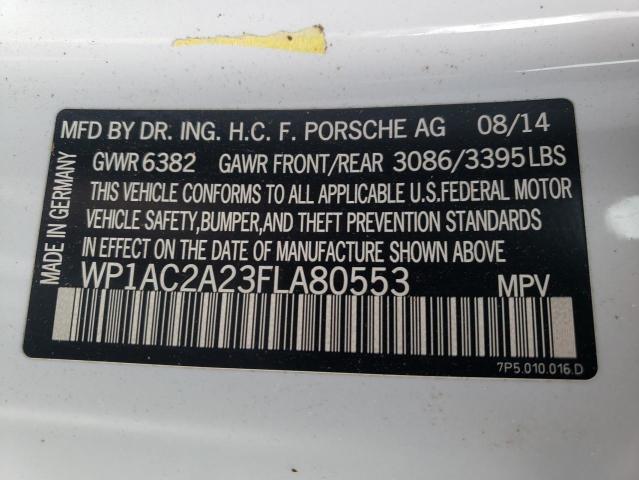 Photo 10 from auction – 2015 PORSCHE CAYENNE TU with VIN WP1AC2A23FLA80553