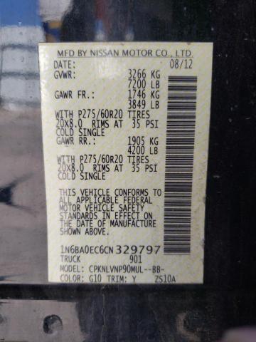 Photo 10 from auction – 2012 NISSAN TITAN S with VIN 1N6BA0EC6CN329797