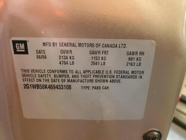 Photo 10 from auction – 2006 CHEVROLET IMPALA LS with VIN 2G1WB58K469433108