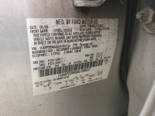 Photo 10 from auction – 2010 FORD TAURUS SE with VIN 1FAHP2DW0AG104057
