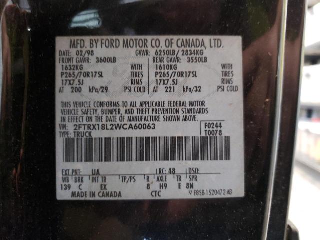 Photo 10 from auction – 1998 FORD F-150 with VIN 2FTRX18L2WCA60063