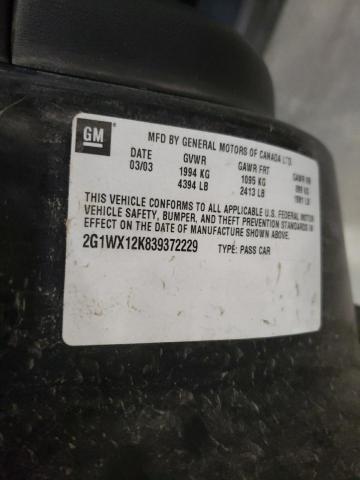 Photo 10 from auction – 2003 CHEVROLET MONTE CARL with VIN 2G1WX12K839372229