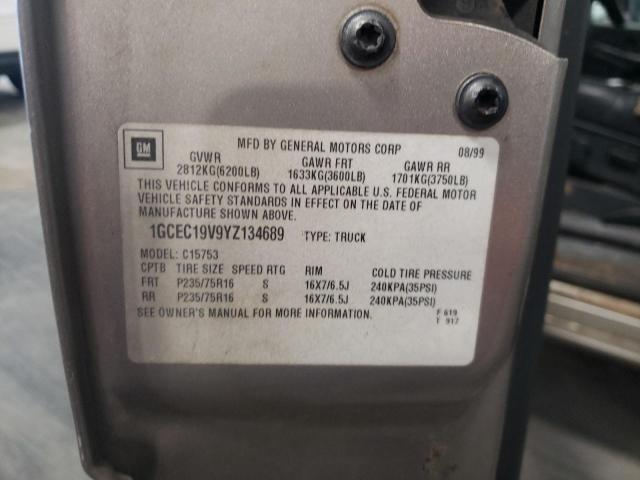 Photo 10 from auction – 2000 CHEVROLET SILVERADO with VIN 1GCEC19V9YZ134689