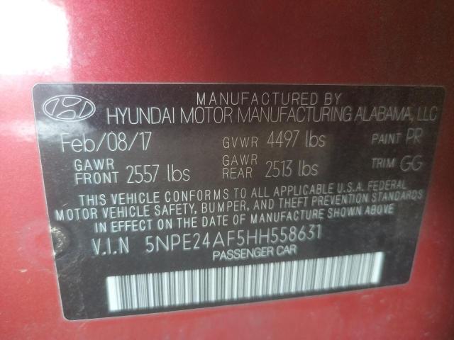 Photo 10 from auction – 2017 HYUNDAI SONATA SE with VIN 5NPE24AF5HH558631