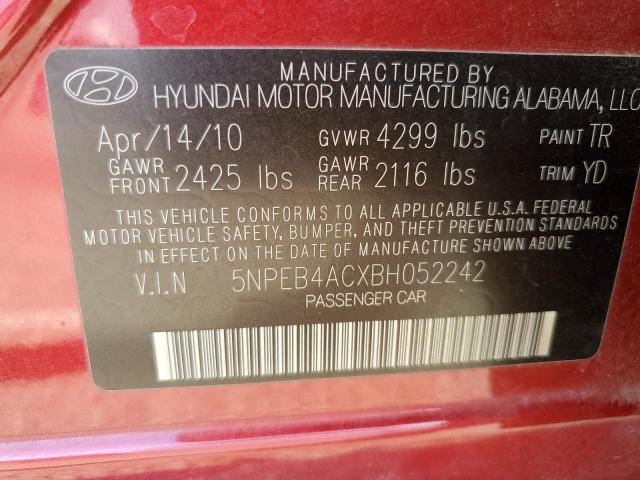 Photo 10 from auction – 2011 HYUNDAI SONATA GLS with VIN 5NPEB4ACXBH052242