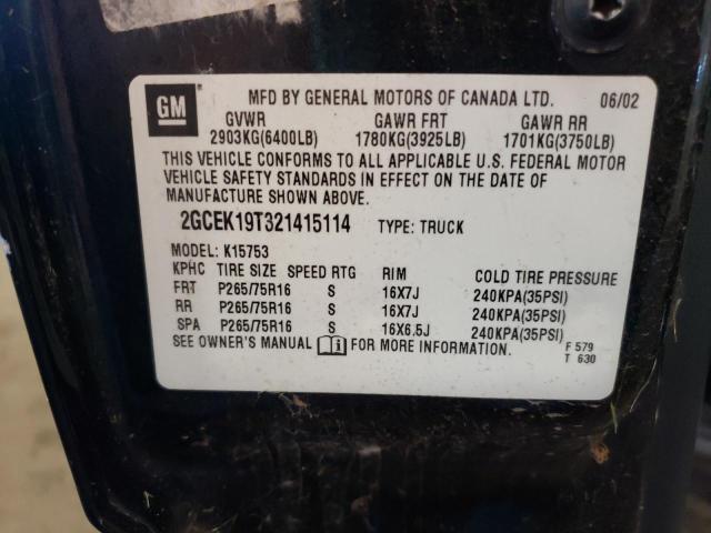صورة رقم 10 من المزاد - 2002 CHEVROLET SILVERADO مع VIN 2GCEK19T321415114