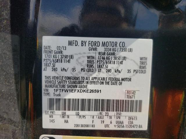 Photo 10 from auction – 2013 FORD F150 SUPER with VIN 1FTFW1EFXDKE26591
