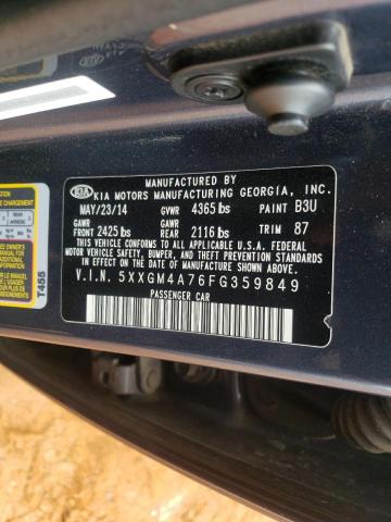 Photo 10 from auction – 2015 KIA OPTIMA LX with VIN 5XXGM4A76FG359849