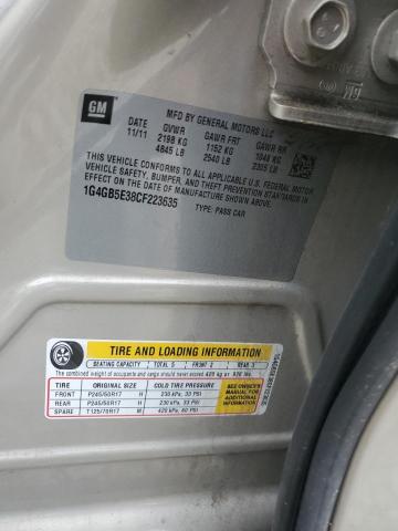 Photo 10 from auction – 2012 BUICK LACROSSE C with VIN 1G4GB5E38CF223635