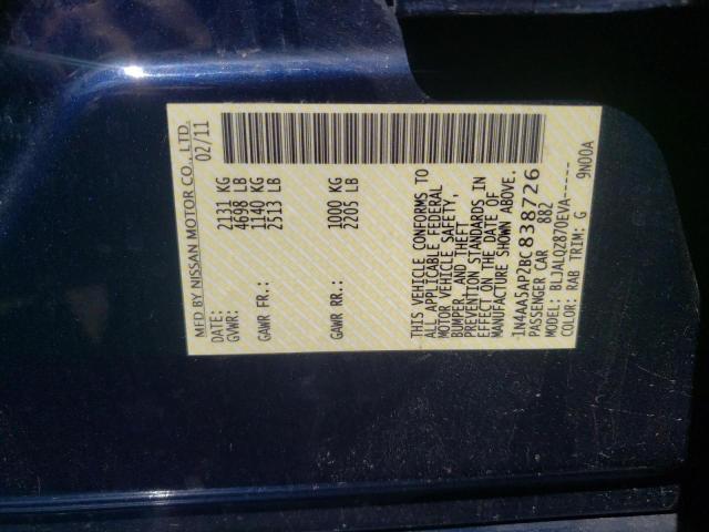 Photo 10 from auction – 2011 NISSAN MAXIMA S with VIN 1N4AA5AP2BC838726