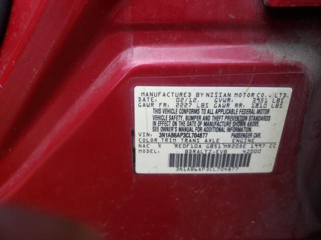 Photo 10 from auction – 2012 NISSAN SENTRA 2.0 with VIN 3N1AB6AP3CL704877
