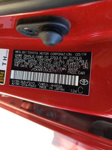 Photo 10 from auction – 2019 TOYOTA PRIUS with VIN JTDKARFU5K3078117