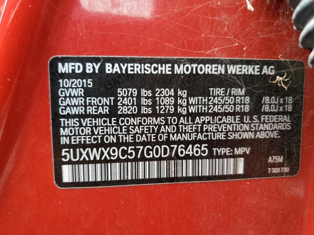 Photo 10 from auction – 2016 BMW X3 XDRIVE2 with VIN 5UXWX9C57G0D76465