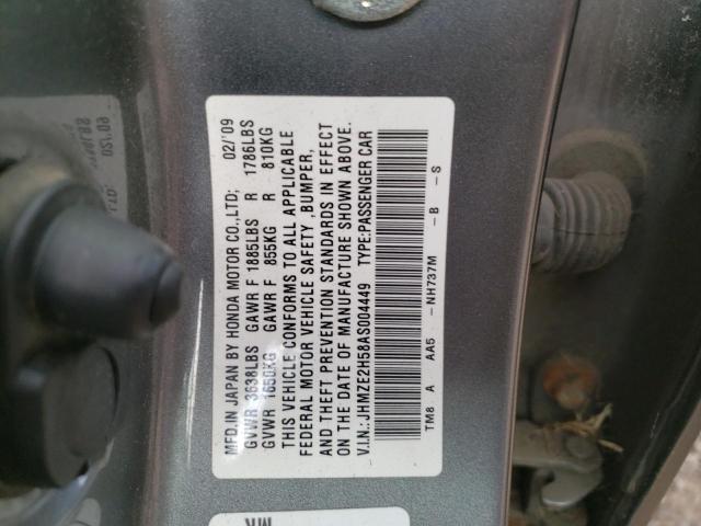 Photo 10 from auction – 2010 HONDA INSIGHT LX with VIN JHMZE2H58AS004449