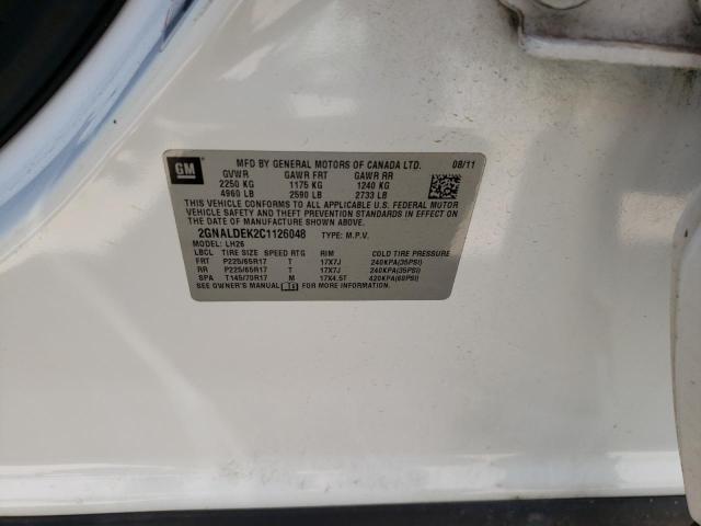 Photo 10 from auction – 2012 CHEVROLET EQUINOX LT with VIN 2GNALDEK2C1126048