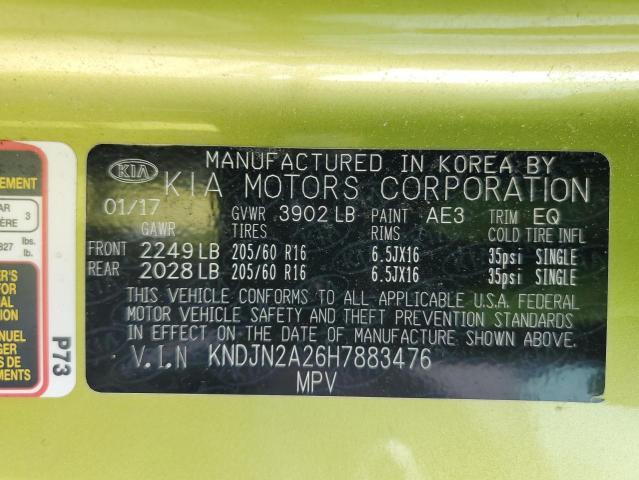 Photo 10 from auction – 2017 KIA SOUL with VIN KNDJN2A26H7883476