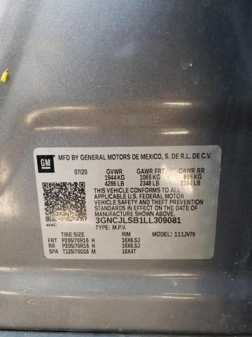 Photo 10 from auction – 2020 CHEVROLET TRAX 1LT with VIN 3GNCJLSB1LL309081