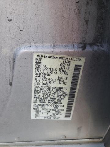 Photo 10 from auction – 2008 NISSAN PATHFINDER with VIN 5N1AR18U78C659934