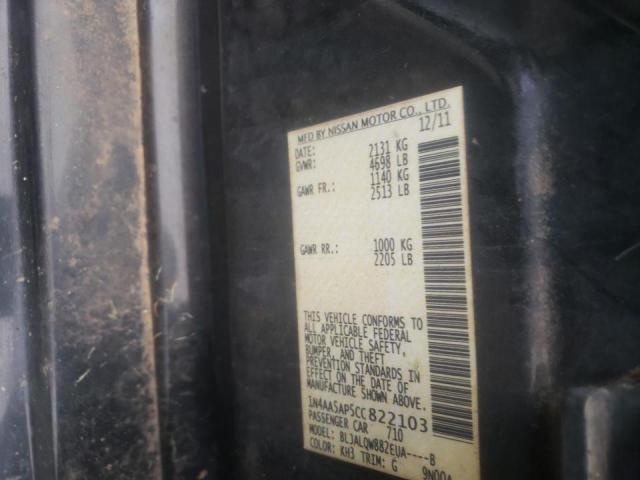 Photo 10 from auction – 2012 NISSAN MAXIMA S with VIN 1N4AA5AP5CC822103