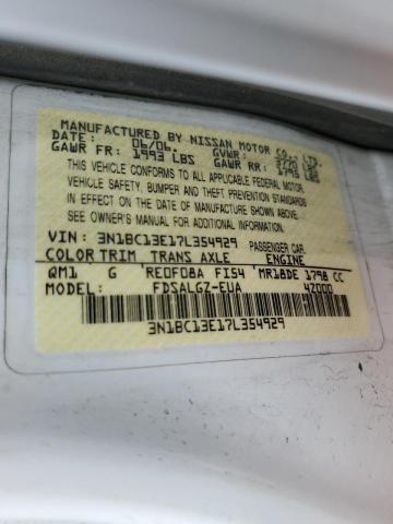 Photo 10 from auction – 2007 NISSAN VERSA S with VIN 3N1BC13E17L354929