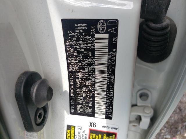 Photo 10 from auction – 2016 TOYOTA COROLLA L with VIN 2T1BURHE5GC489951