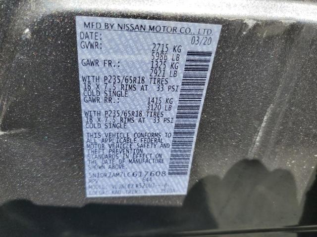 Photo 10 from auction – 2020 NISSAN PATHFINDER with VIN 5N1DR2AM7LC617608