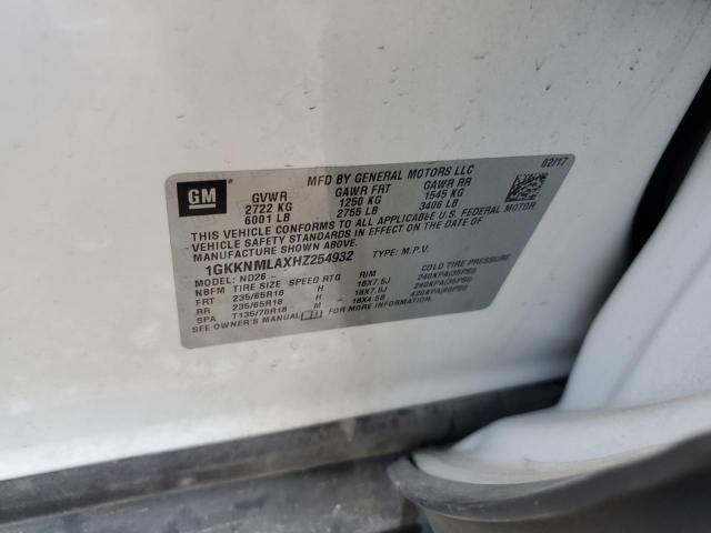 Photo 10 from auction – 2017 GMC ACADIA SLT with VIN 1GKKNMLAXHZ254932