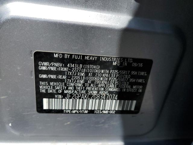 Photo 10 from auction – 2016 SUBARU CROSSTREK with VIN JF2GPAKC2G8347074