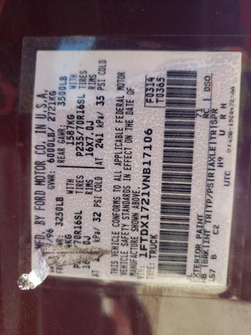 Photo 10 from auction – 1997 FORD F150 with VIN 1FTDX1721VNB17106