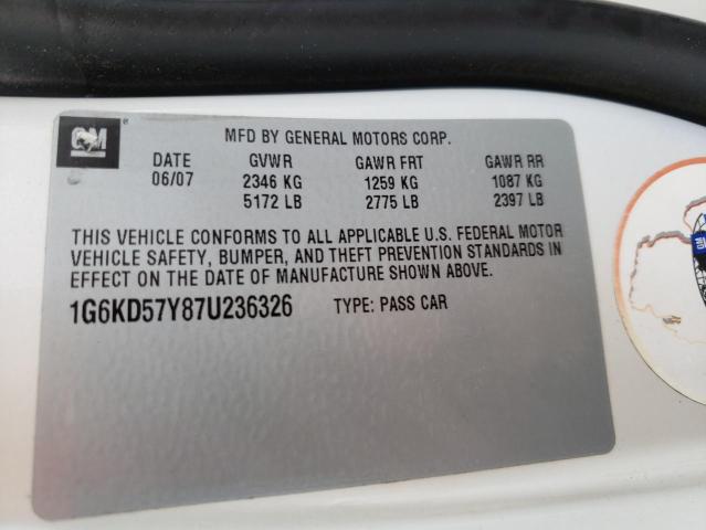 Photo 10 from auction – 2007 CADILLAC DTS with VIN 1G6KD57Y87U236326