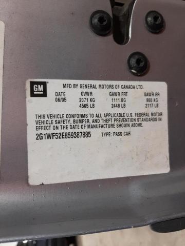 Photo 10 from auction – 2005 CHEVROLET IMPALA with VIN 2G1WF52E859387885