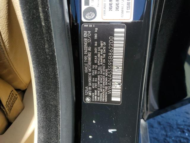 Photo 10 from auction – 2005 BMW 525 I with VIN WBANA53595B862200