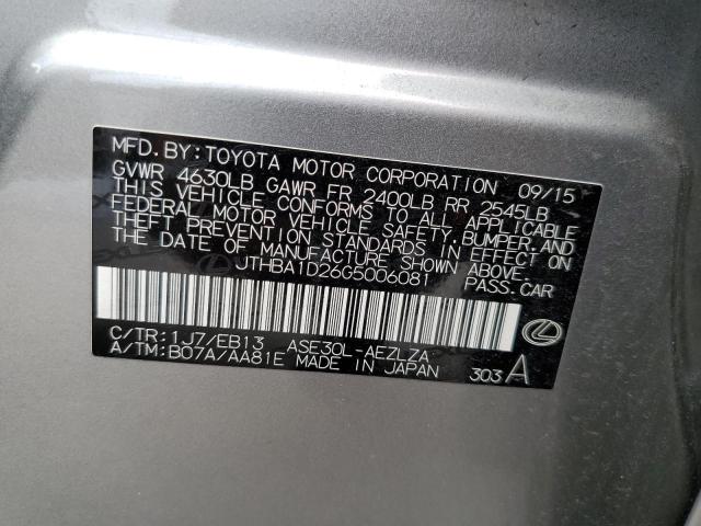 Photo 10 from auction – 2016 LEXUS IS 200T with VIN JTHBA1D26G5006081