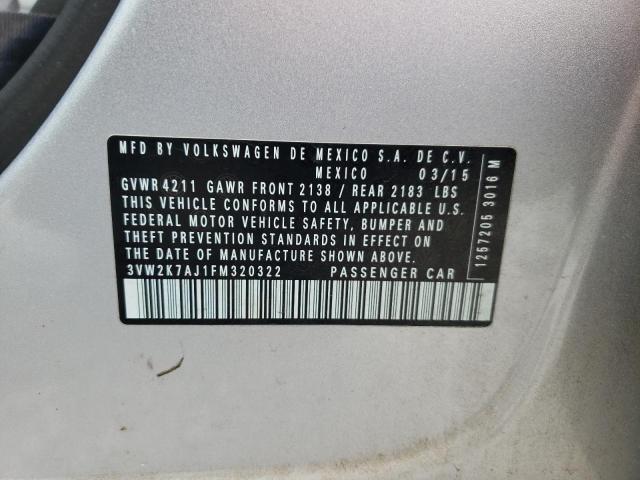 Photo 10 from auction – 2015 VOLKSWAGEN JETTA BASE with VIN 3VW2K7AJ1FM320322
