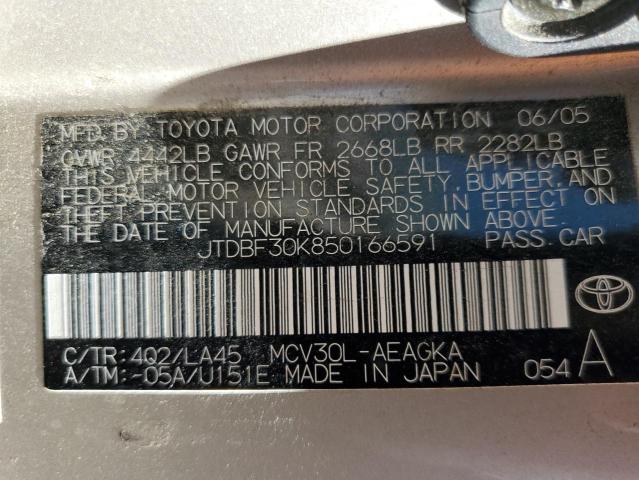 Photo 10 from auction – 2005 TOYOTA CAMRY LE with VIN JTDBF30K850166591