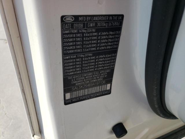 Photo 10 from auction – 2009 LAND ROVER RANGE ROVE with VIN SALSK25469A197136