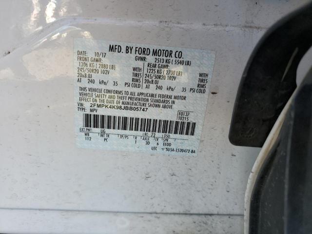 Photo 10 from auction – 2018 FORD EDGE TITAN with VIN 2FMPK4K98JBB05747