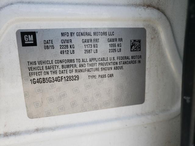Photo 10 from auction – 2016 BUICK LACROSSE with VIN 1G4GB5G34GF128329