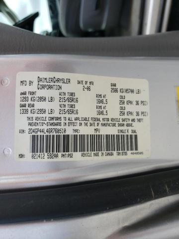 Photo 10 from auction – 2006 DODGE GRAND CARA with VIN 2D4GP44L46R768510
