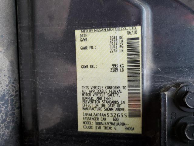 Photo 10 from auction – 2010 NISSAN ALTIMA BAS with VIN 1N4AL2AP4AN532655
