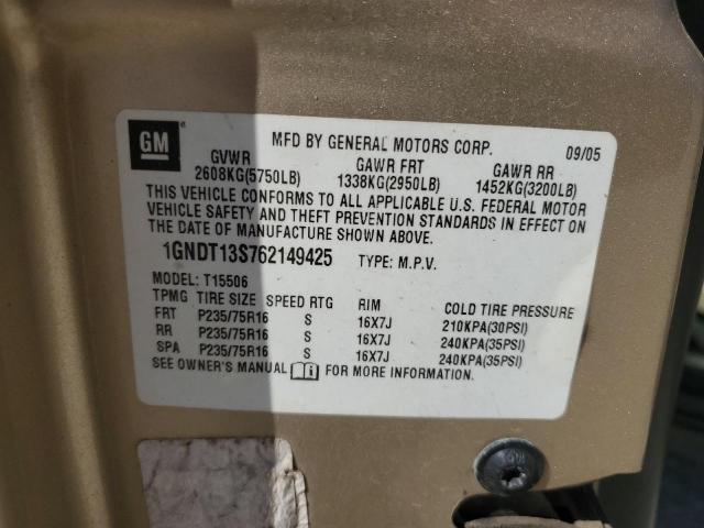 Photo 10 from auction – 2006 CHEVROLET TRAILBLAZE with VIN 1GNDT13S762149425