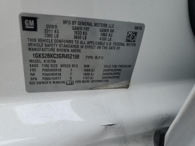 Photo 10 from auction – 2016 GMC YUKON SLT with VIN 1GKS2BKC3GR452198