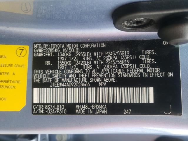 Photo 10 from auction – 2009 TOYOTA HIGHLANDER with VIN JTEEW44A092028666