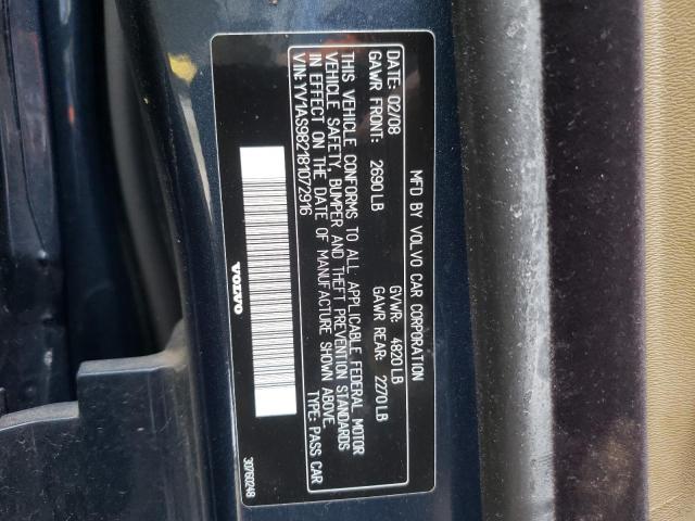 Photo 10 from auction – 2008 VOLVO S80 3.2 with VIN YV1AS982181072916