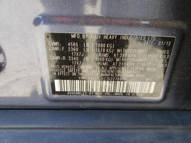 Photo 10 from auction – 2013 SUBARU OUTBACK 2. with VIN 4S4BRCKC1D3276646