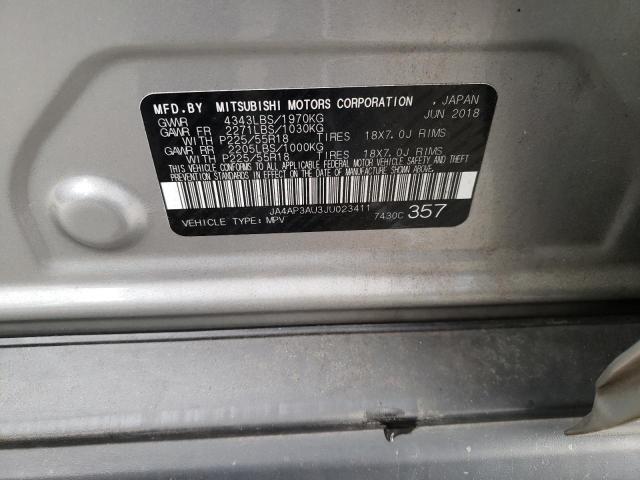 Photo 10 from auction – 2018 MITSUBISHI OUTLANDER with VIN JA4AP3AU3JU023411