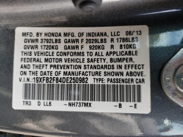 Photo 10 from auction – 2013 HONDA CIVIC EX with VIN 19XFB2F84DE250982