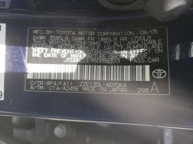Photo 10 from auction – 2005 TOYOTA COROLLA CE with VIN JTDBR32E950056373